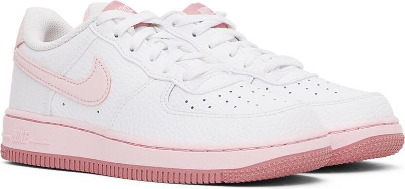 Nike Kids White  Pink Force 1 Little Kids Sneakers - Picture 2