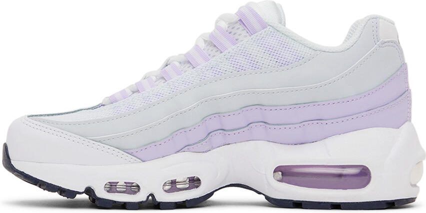 Nike Kids White  Purple Air Max 95 Recraft Sneakers - Picture 2