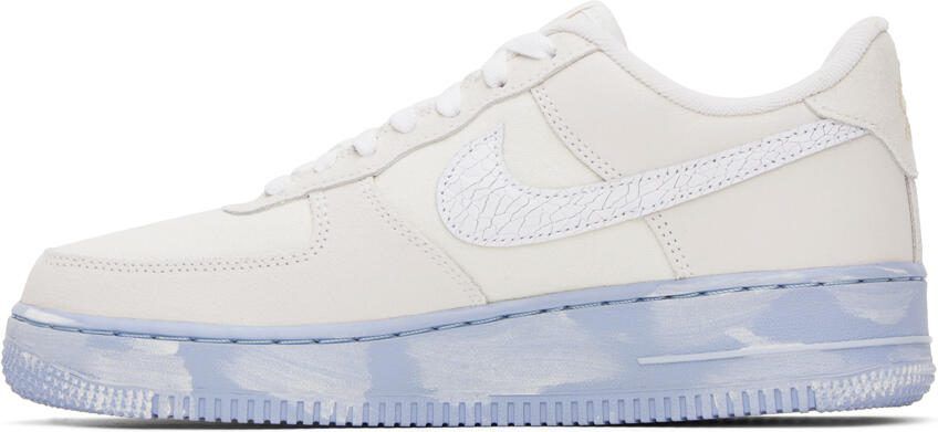 Nike Off-White  Blue Air Force 1 '07 LV8 EMB Sneakers - Picture 7