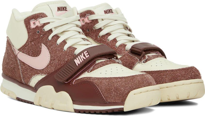 Nike Off-White  Burgundy Air Trainer 1 Sneakers - Picture 2