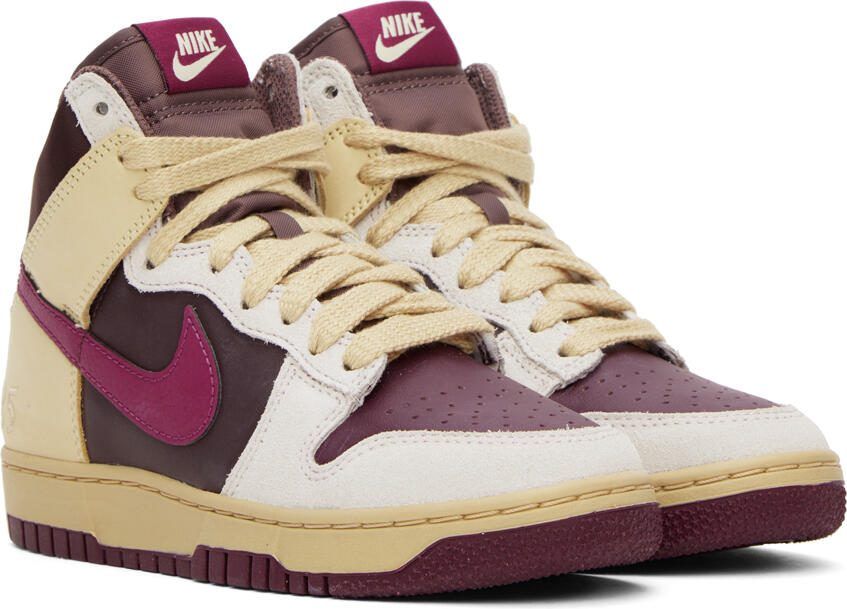 Nike Off-White  Burgundy Dunk High 1985 Sneakers - Picture 2
