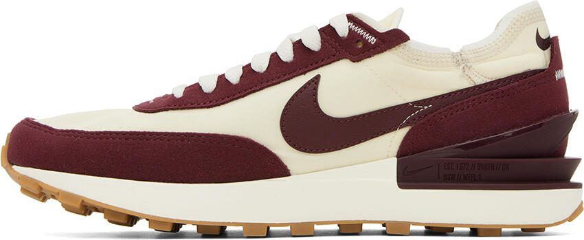 Nike Off-White  Burgundy Waffle One SE Sneakers - Picture 3