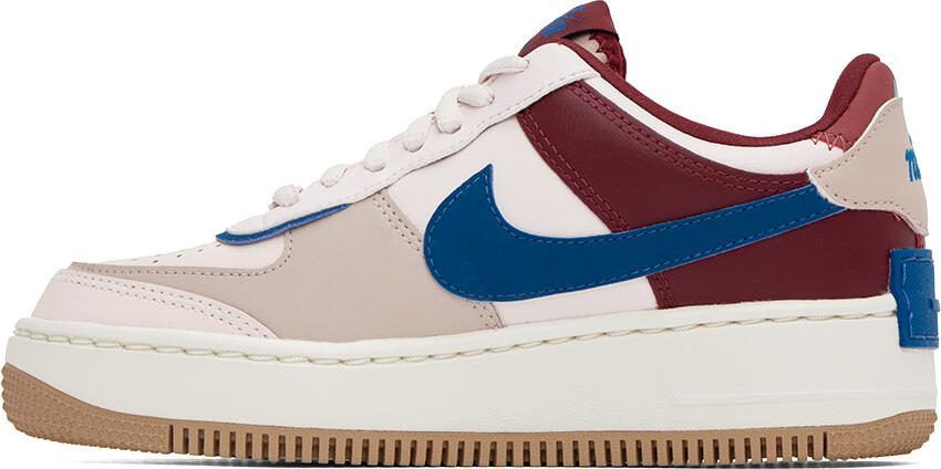 Nike Pink  Burgundry Air Force 1 Shadow Sneakers - Picture 3