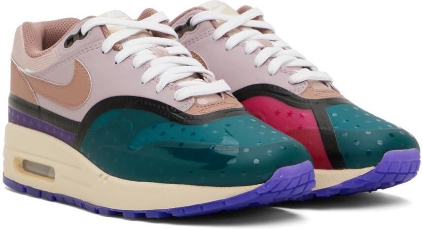 Nike Pink  Purple Air Max 1 PRM Sneakers - Picture 2