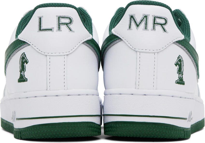 Nike White  Green LeBron James Air Force 1 Sneakers