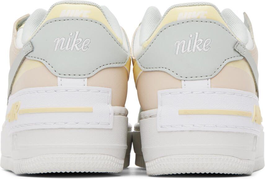 Nike White  Beige Air Force 1 Shadow Sneakers