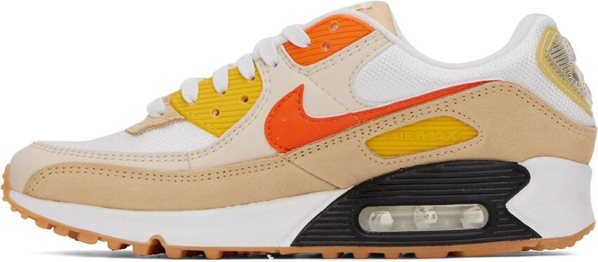 Nike White  Beige Air Max 90 SE Sneakers - Picture 3