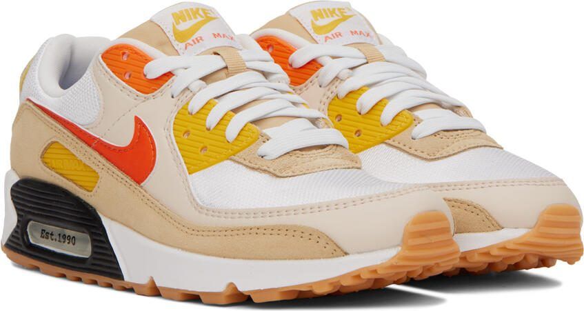 Nike White  Beige Air Max 90 SE Sneakers - Picture 2