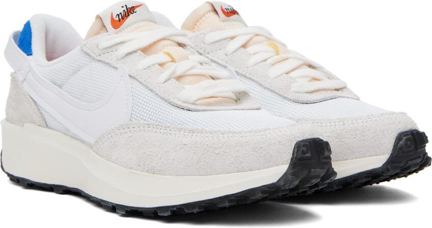 Nike White  Beige Waffle Debut Vintage Sneakers - Picture 2