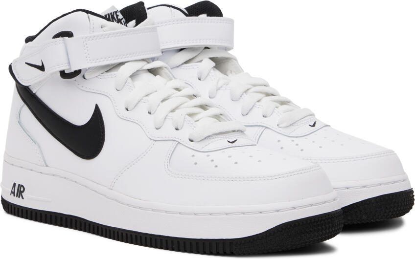 Nike White  Black Air Force 1 '07 Sneakers - Picture 2