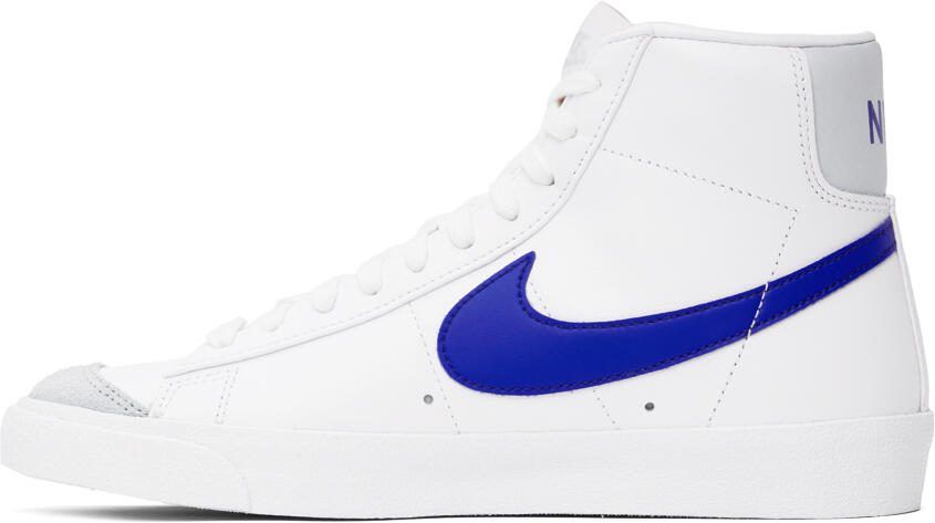 Nike White  Blue Blazer Mid '77 Vintage Sneakers - Picture 3