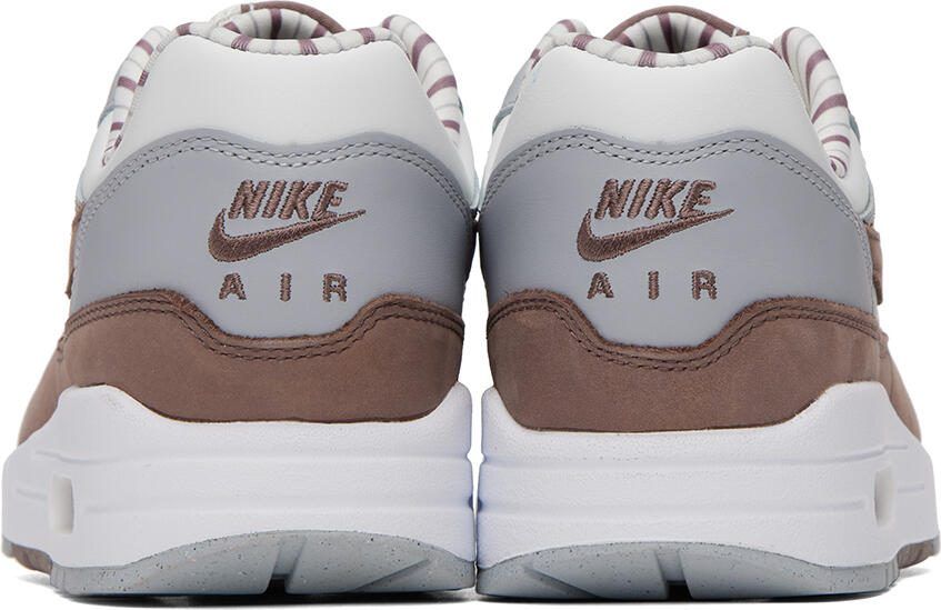 Nike White  Brown Air Max 1 Shima Sneakers - Picture 8
