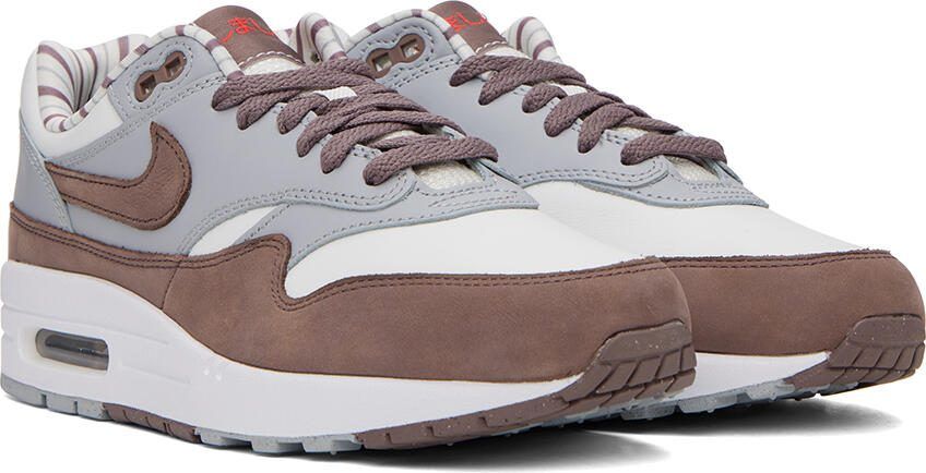 Nike White  Brown Air Max 1 Shima Sneakers - Picture 3