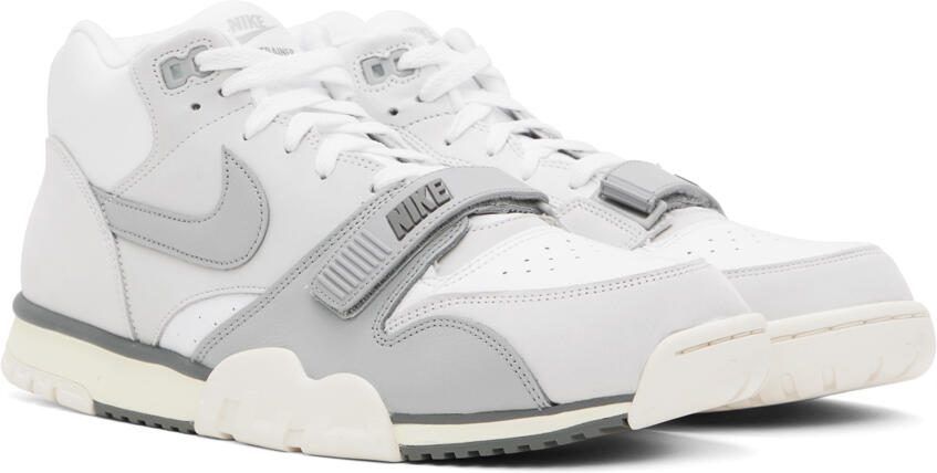 Nike White  Gray Air Trainer 1 Sneakers - Picture 2