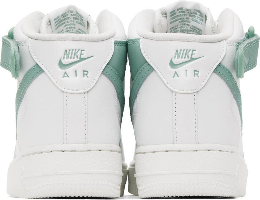 Nike White  Green Air Force 1 '07 Mid Sneakers