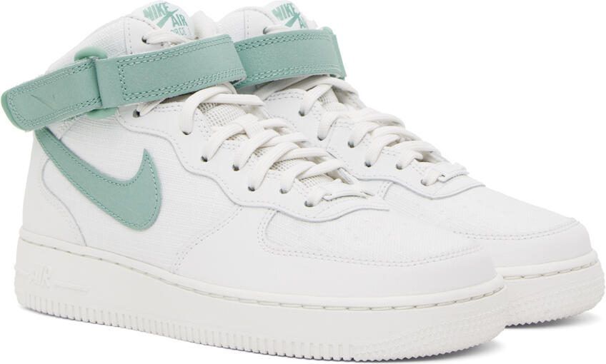 Nike White  Green Air Force 1 '07 Mid Sneakers - Picture 2