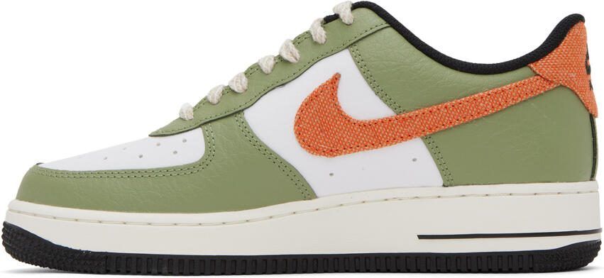 Nike White  Green Air Force 1 '07 Sneakers - Picture 3