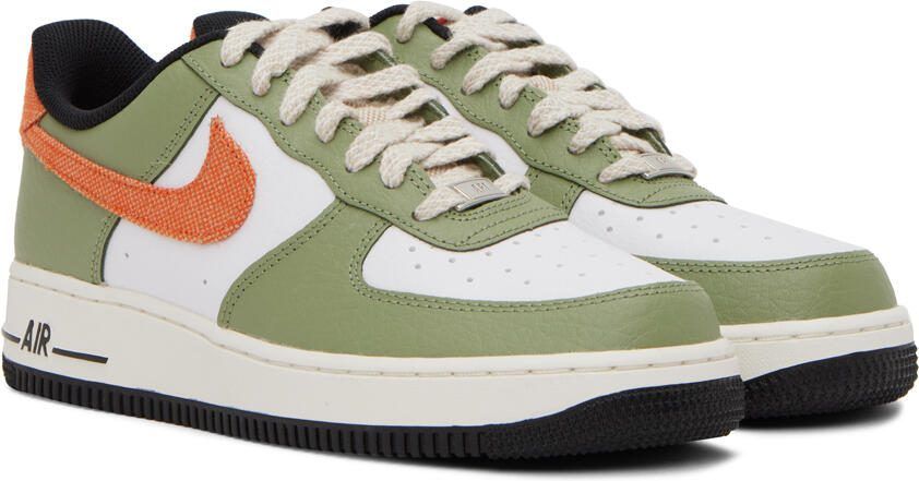 Nike White  Green Air Force 1 '07 Sneakers - Picture 2