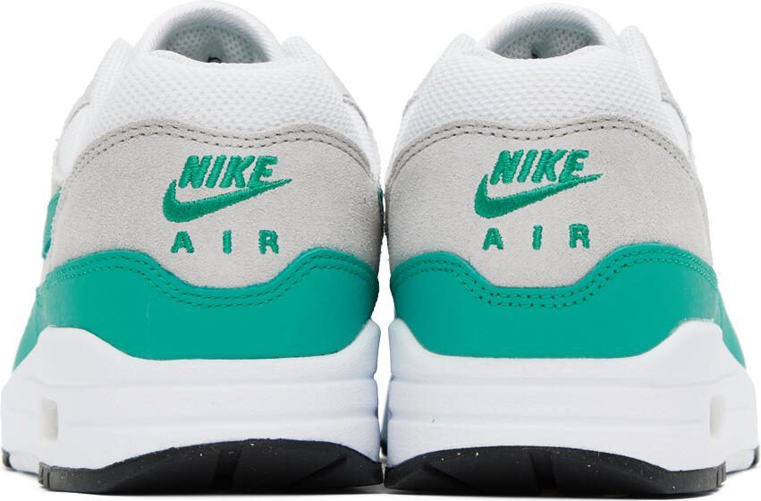 Nike White  Green Air Max 1 Sneakers