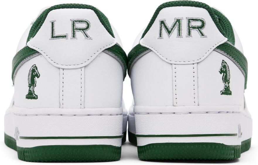 Nike White  Green LeBron James Air Force 1 Sneakers - Picture 7