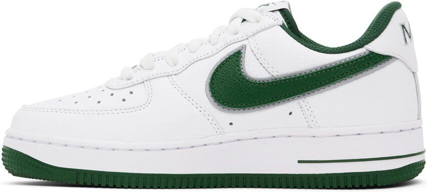Nike White  Green LeBron James Air Force 1 Sneakers - Picture 3