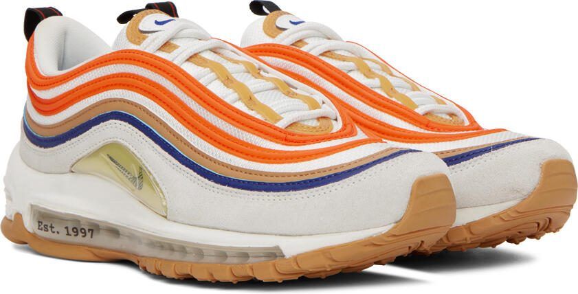 Nike White  Orange Air Max 97 SE Sneakers - Picture 2