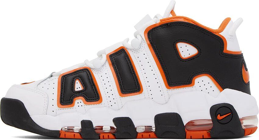 Nike White  Orange Air More Uptempo '96 Sneakers - Picture 3