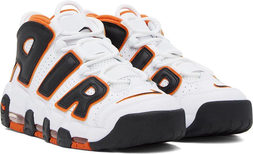 Nike White  Orange Air More Uptempo '96 Sneakers - Picture 2