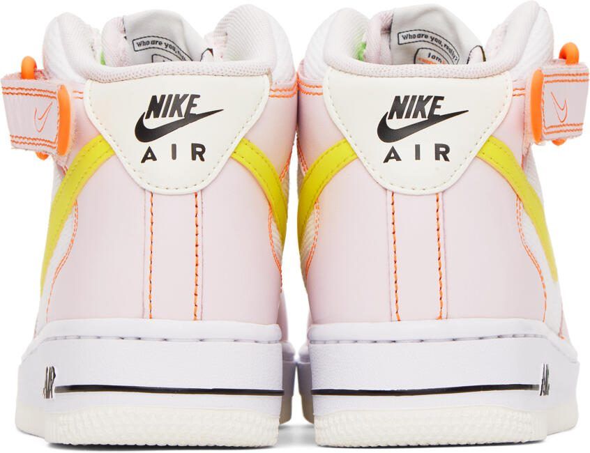 Nike White  Pink Air Force 1 '07 Mid Sneakers