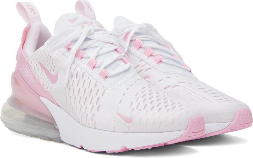 Nike White  Pink Air Max 270 Sneakers - Picture 2