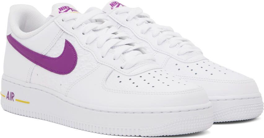 Nike White  Purple Air Force 1 '07 Sneakers - Picture 2