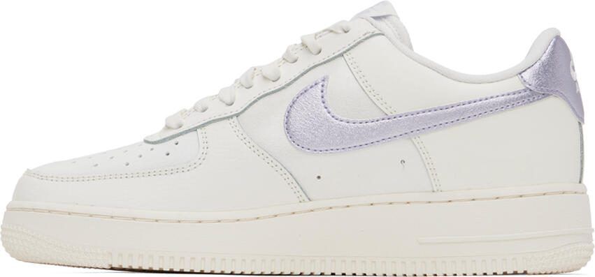 Nike White  Purple Air Force 1 '07 Sneakers - Picture 3