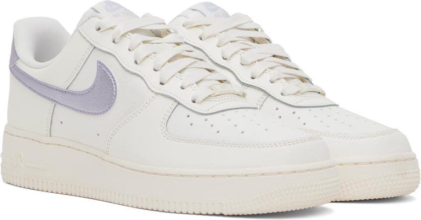 Nike White  Purple Air Force 1 '07 Sneakers - Picture 2