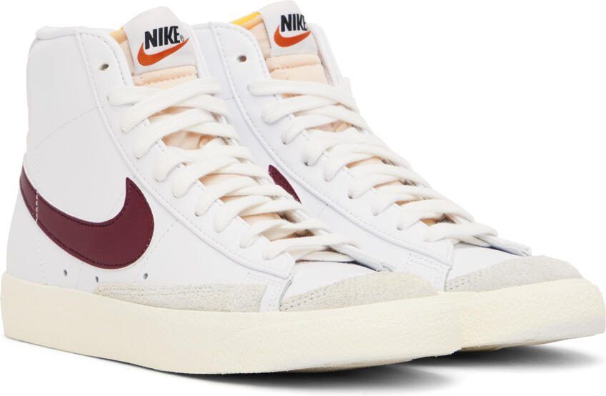 Nike White  Red Blazer Mid '77 Vintage Sneakers - Picture 2