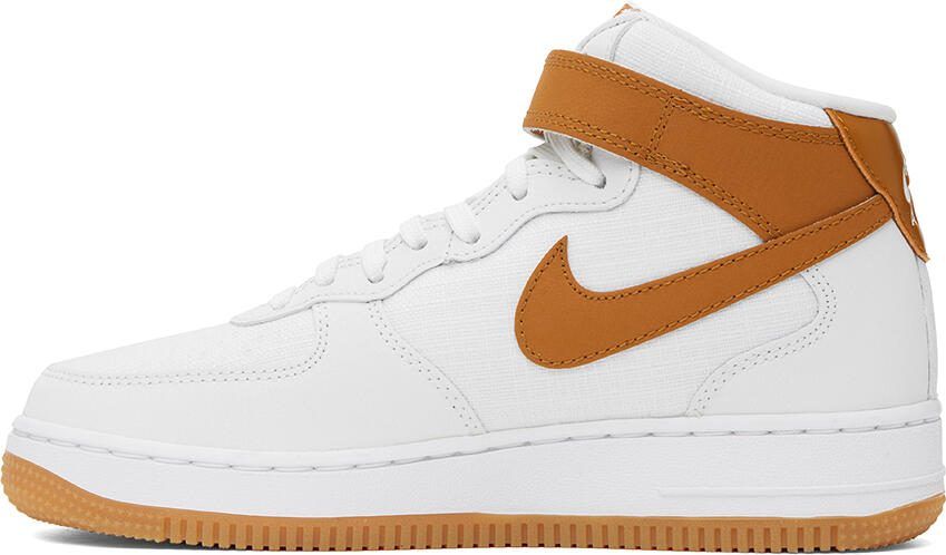 Nike White  Tan Air Force 1 '07 Sneakers - Picture 3