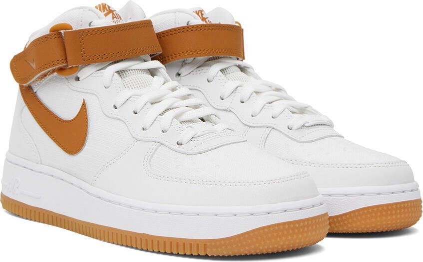 Nike White  Tan Air Force 1 '07 Sneakers - Picture 2