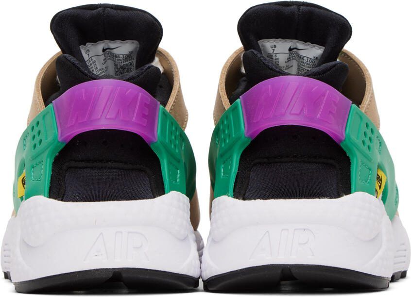 Nike White  Tan Air Huarache Premium Sneakers