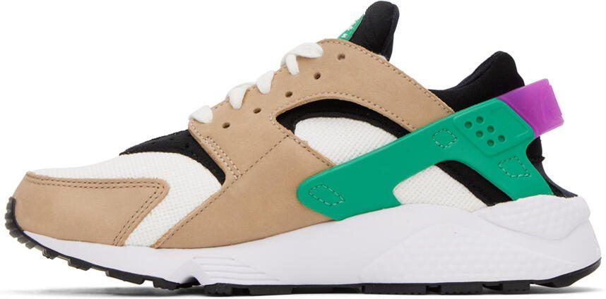 Nike White  Tan Air Huarache Premium Sneakers - Picture 3