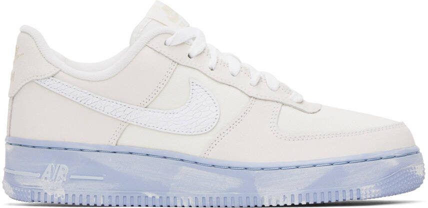 Nike Off-White  Blue Air Force 1 '07 LV8 EMB Sneakers - Picture 6