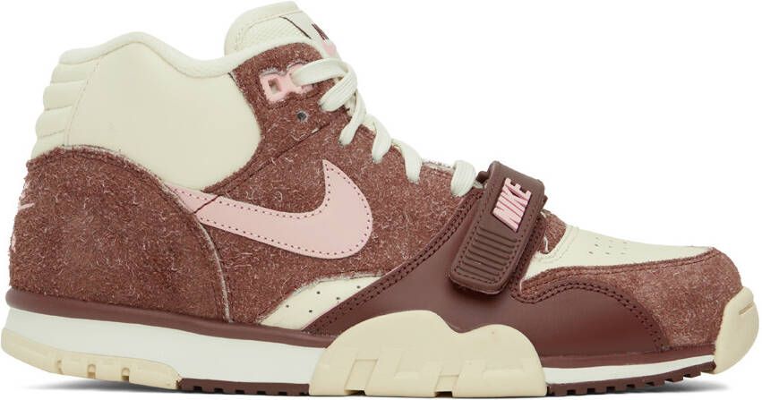Nike Off-White  Burgundy Air Trainer 1 Sneakers - Picture 5
