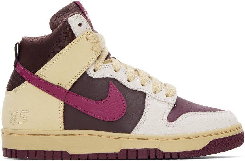 Nike Off-White  Burgundy Dunk High 1985 Sneakers - Picture 5