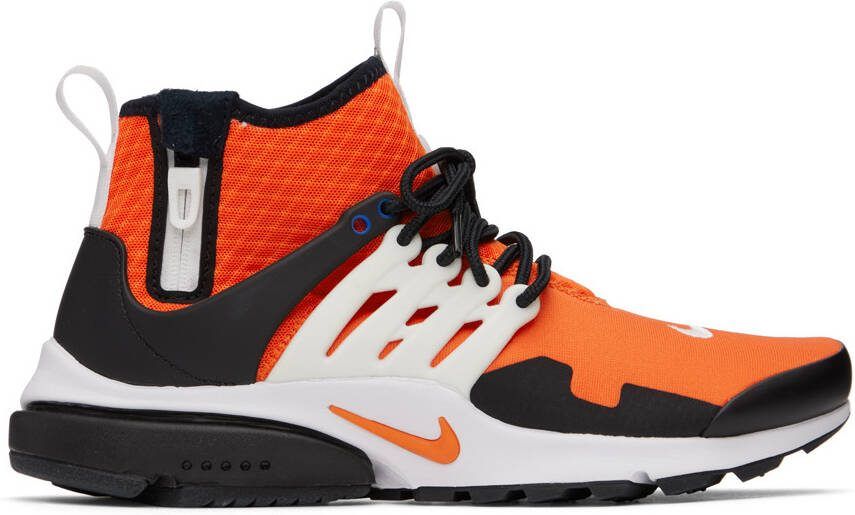 Nike Orange  White Air Presto Mid Utility Sneakers - Picture 5
