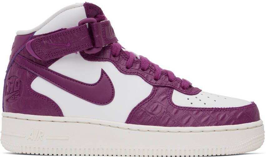 Nike Purple  White Air Force 1 '07 Sneakers - Picture 5