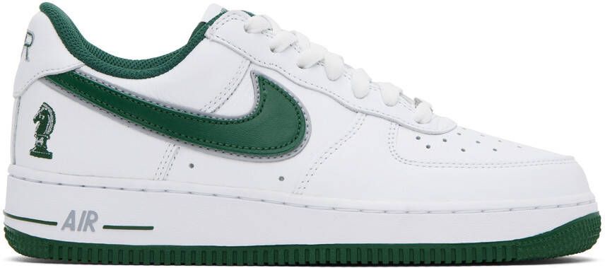 Nike White  Green LeBron James Air Force 1 Sneakers - Picture 4
