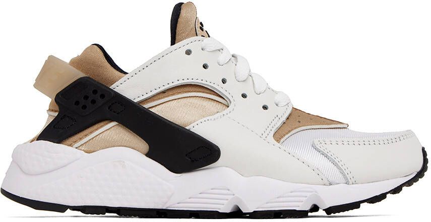 Nike White  Beige Air Huarache Sneakers - Picture 5