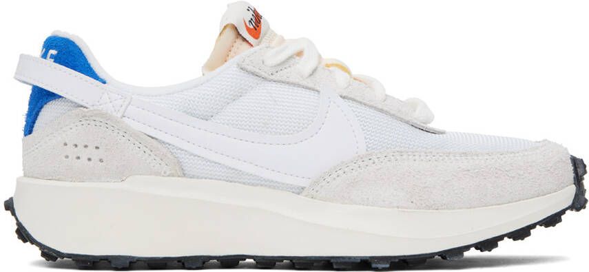 Nike White  Beige Waffle Debut Vintage Sneakers - Picture 3