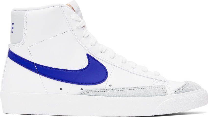 Nike White  Blue Blazer Mid '77 Vintage Sneakers - Picture 5