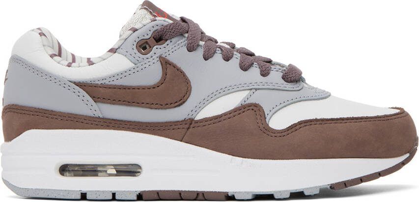 Nike White  Brown Air Max 1 Shima Sneakers - Picture 4
