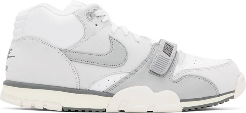 Nike White  Gray Air Trainer 1 Sneakers - Picture 4