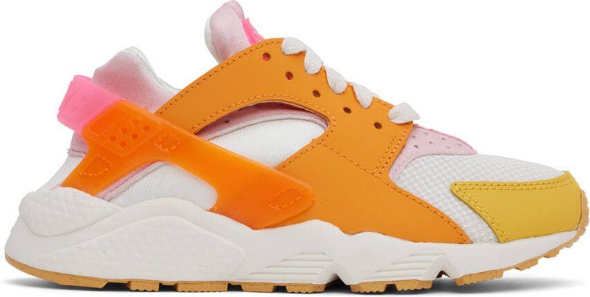 Nike White  Orange Air Huarache Sneakers - Picture 4
